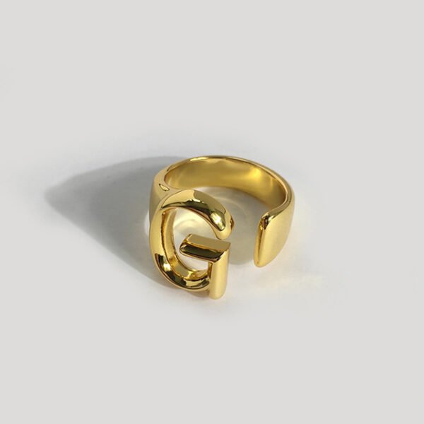 Gold initial ring - G