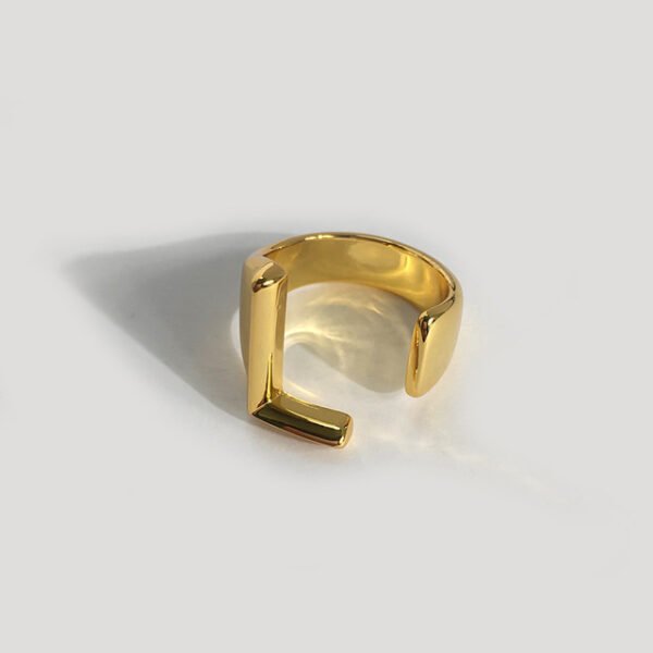 Gold initial ring - L