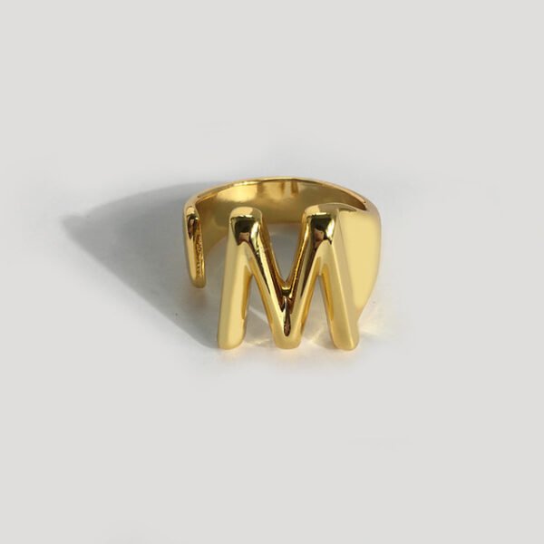 Gold initial ring - M