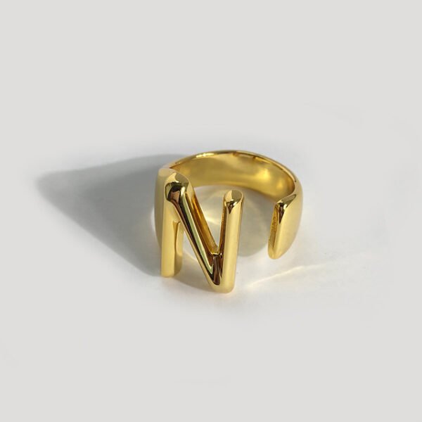 Gold initial ring - N