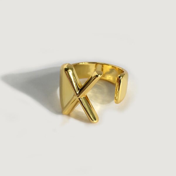 Gold initial ring - X