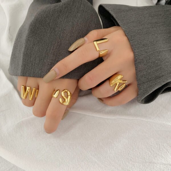 Gold initial ring